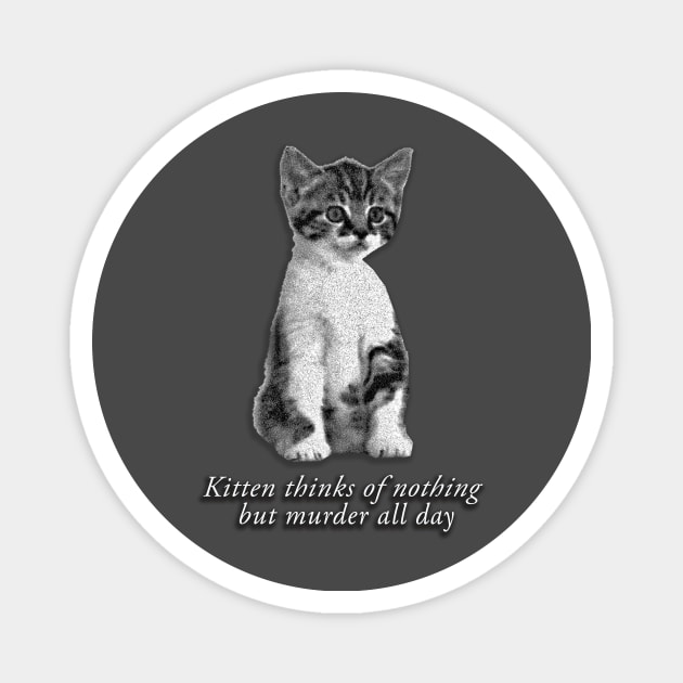 Kitten Thinks of Murder Magnet by SCL1CocoDesigns